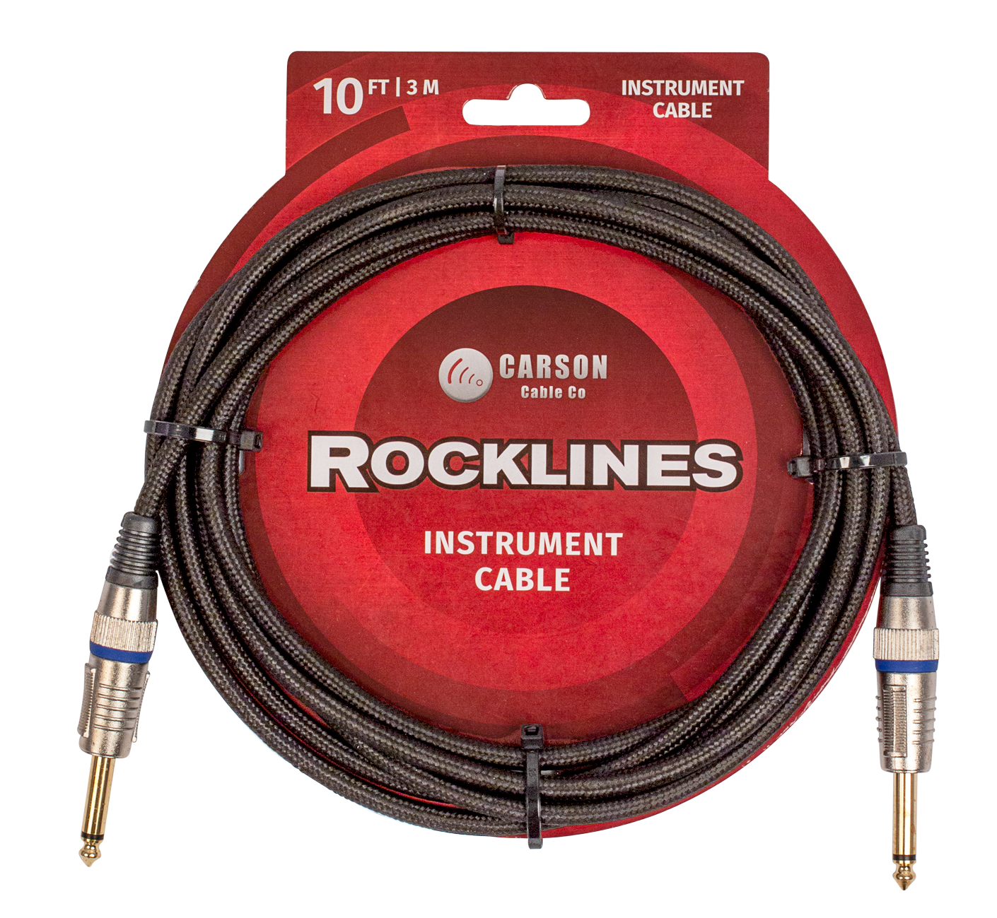 Carson | ROK10BK | 10 ft Noiseless Instrument Cable | Black Carson | ROK10BK | 10 ft Noiseless Instrument Cable | Black